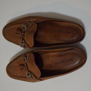 JONES NEW YORK Sport Brown Leather Sole Made in Brazil Flat 1/2'Heels Slip-On 9M